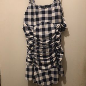 Torrid blue and white gingham swim dress sz 2 18/20